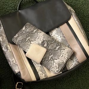 Fossil backpack purse and matching wallet